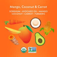 Once Upon a Farm Organic Baby Fruit & Veggie Puffs, Mango, Coconut & Carrot,1.5oz